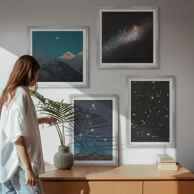 Zarámovaný set obrazov Vesmír galaxie Panny zarámovaný set obrazov