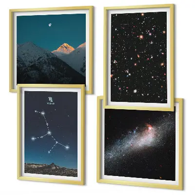 Zarámovaný set obrazov Vesmír galaxie Panny zarámovaný set obrazov