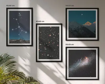 Zarámovaný set obrazov Vesmír galaxie Panny zarámovaný set obrazov
