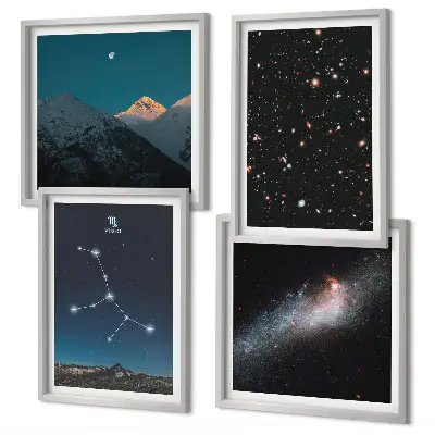 Zarámovaný set obrazov Vesmír galaxie Panny zarámovaný set obrazov