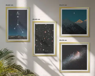Súhvezdie Raka vo vesmírnej galaxii zarámovaný set obrazov