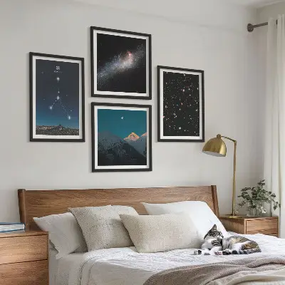 Súhvezdie Raka vo vesmírnej galaxii zarámovaný set obrazov