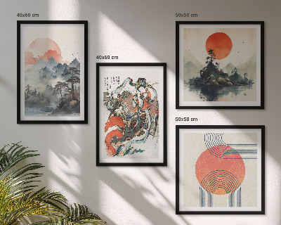 Dekoratívna sada obrazov Ázijské krajiny japandi