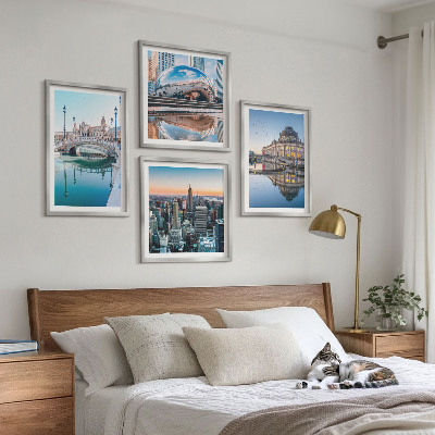 Zarámovaný set obrazov Architektúra miest na vode