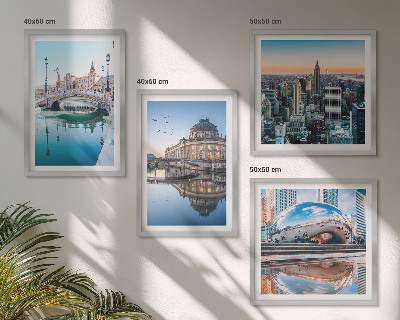 Zarámovaný set obrazov Architektúra miest na vode