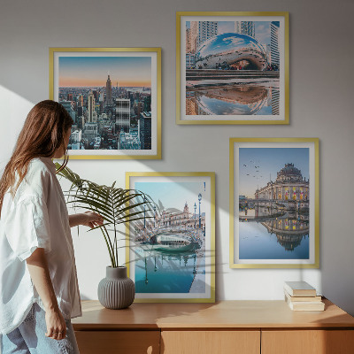 Zarámovaný set obrazov Architektúra miest na vode