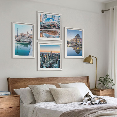 Zarámovaný set obrazov Architektúra miest na vode