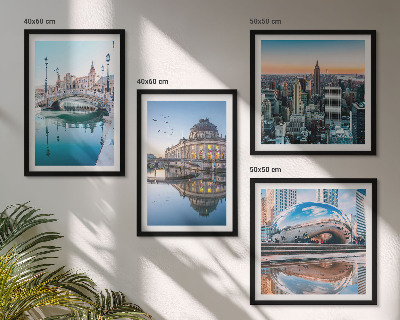 Zarámovaný set obrazov Architektúra miest na vode