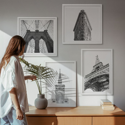 Dekoratívna sada obrazov Architektúra čiernobiely minimalizmus