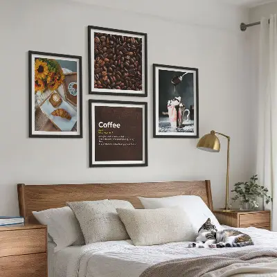 Talianske kávové zrná na raňajky zarámovaná súprava obrazov