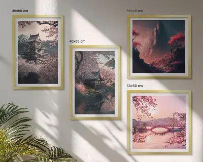 Fantastické krajiny Japonska zarámovaný set obrazov