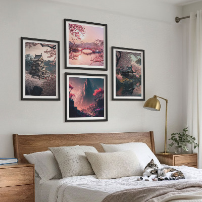Zarámovaný set obrazov Fantastické krajiny Japonska