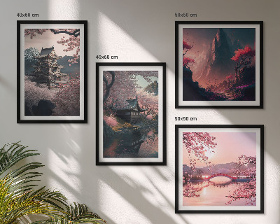 Zarámovaný set obrazov Fantastické krajiny Japonska