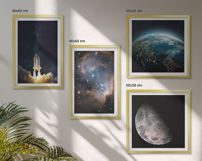 Dekoratívna sada obrazov Vesmír Zem raketa galaxia