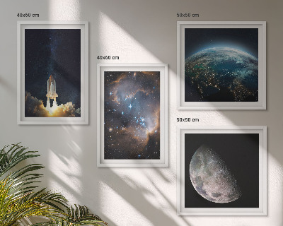 Dekoratívna sada obrazov Vesmír Zem raketa galaxia