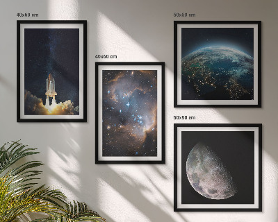 Dekoratívna sada obrazov Vesmír Zem raketa galaxia