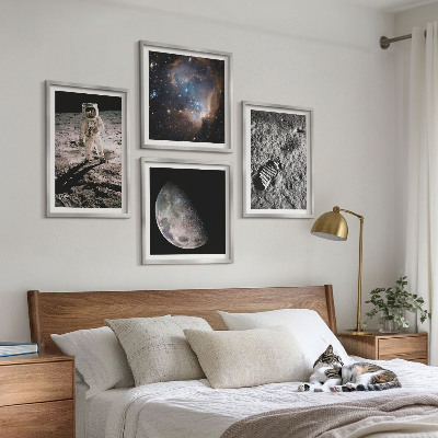 Dekoratívna sada obrazov Fotografia mesačnej stopy astronauta