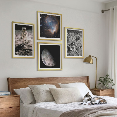 Dekoratívna sada obrazov Fotografia mesačnej stopy astronauta