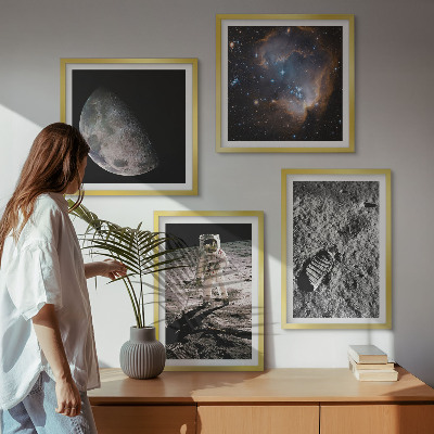 Dekoratívna sada obrazov Fotografia mesačnej stopy astronauta