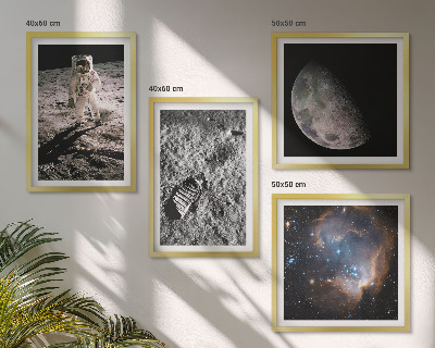 Dekoratívna sada obrazov Fotografia mesačnej stopy astronauta