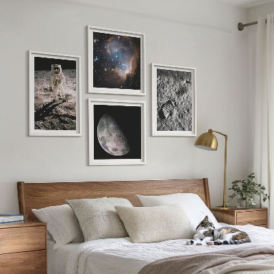 Dekoratívna sada obrazov Fotografia mesačnej stopy astronauta