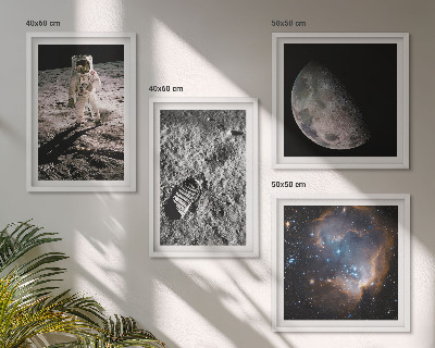 Dekoratívna sada obrazov Fotografia mesačnej stopy astronauta