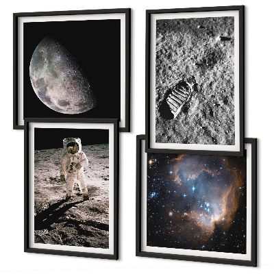 Dekoratívna sada obrazov Fotografia mesačnej stopy astronauta