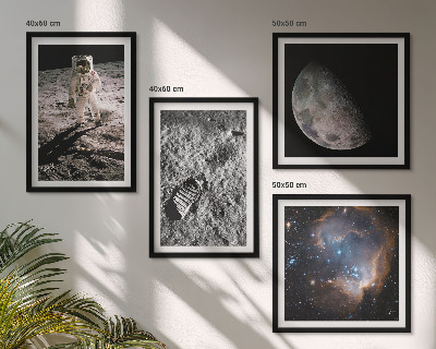 Dekoratívna sada obrazov Fotografia mesačnej stopy astronauta