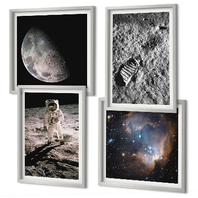 Dekoratívna sada obrazov Fotografia mesačnej stopy astronauta