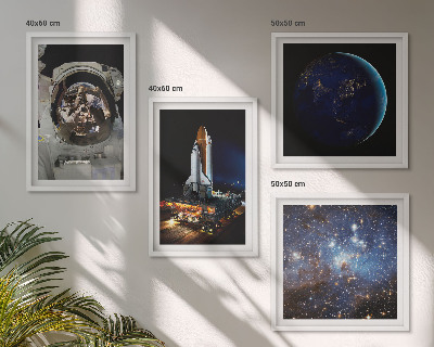 Dekoratívna sada obrazov vesmír, zem, astronaut, raketa