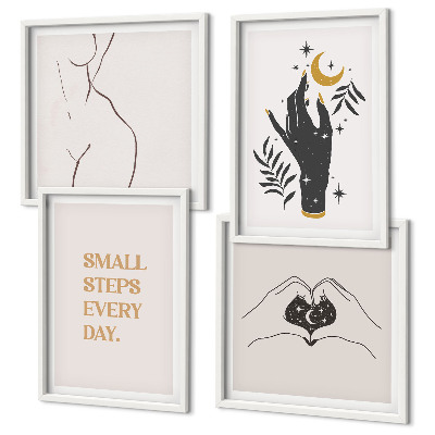 Zarámovaný set obrazov Minimalistické boho ilustrácie