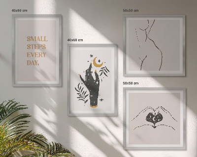 Zarámovaný set obrazov Minimalistické boho ilustrácie