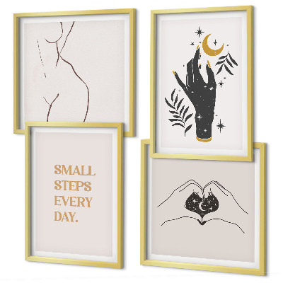 Zarámovaný set obrazov Minimalistické boho ilustrácie