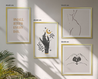 Zarámovaný set obrazov Minimalistické boho ilustrácie