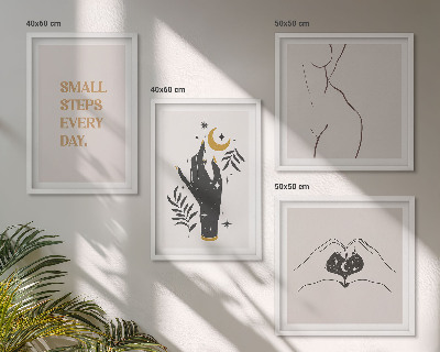 Zarámovaný set obrazov Minimalistické boho ilustrácie