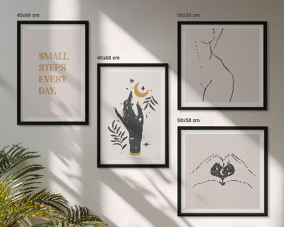 Zarámovaný set obrazov Minimalistické boho ilustrácie