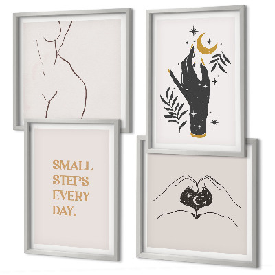 Zarámovaný set obrazov Minimalistické boho ilustrácie