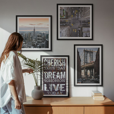 Zarámovaný set obrazov Citát z newyorských krajín