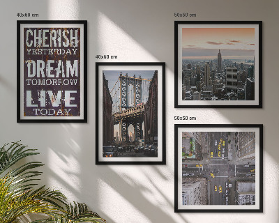 Zarámovaný set obrazov Citát z newyorských krajín