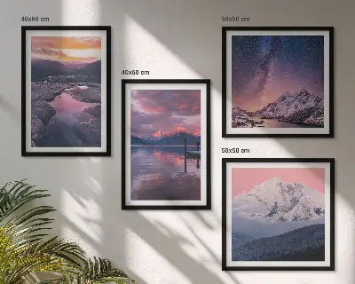 Zarámovaný set obrazov Hory, voda, krásna krajina súprava s krajinným motívom