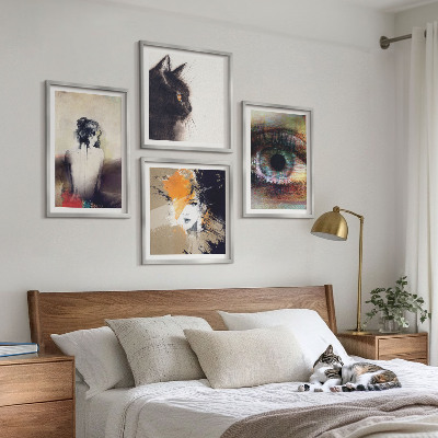 Dekoratívna sada obrazov Portrét ženy, oko, farby, emócie