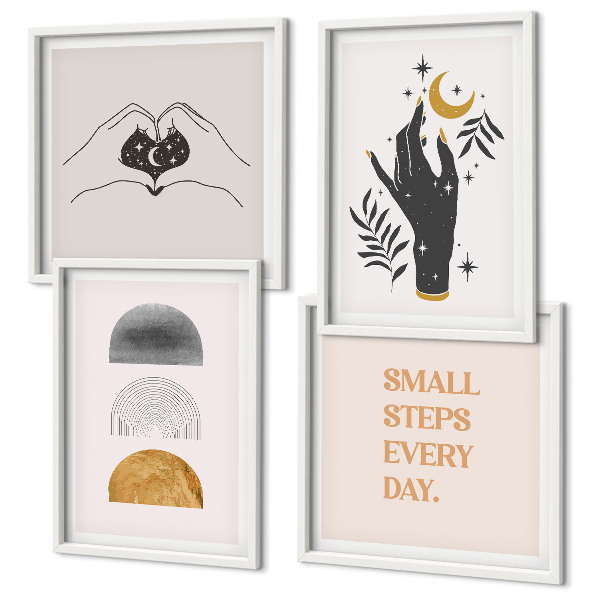 Dekoratívna sada obrazov Minimalistické boho ilustrácie