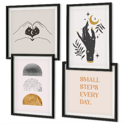 Dekoratívna sada obrazov Minimalistické boho ilustrácie