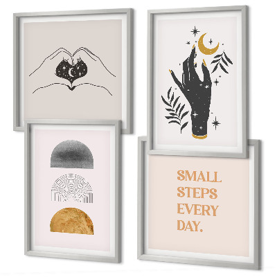 Dekoratívna sada obrazov Minimalistické boho ilustrácie