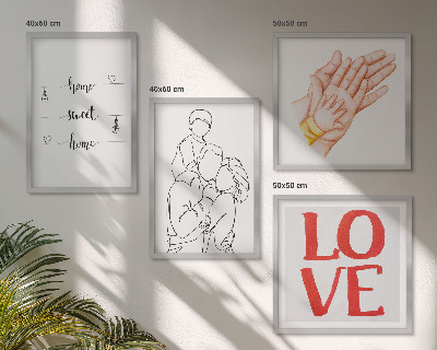 Zarámovaný set obrazov Rodinné ilustrácie domové tabule