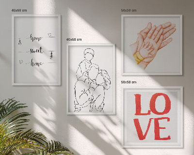 Zarámovaný set obrazov Rodinné ilustrácie domové tabule