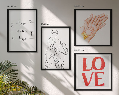 Zarámovaný set obrazov Rodinné ilustrácie domové tabule