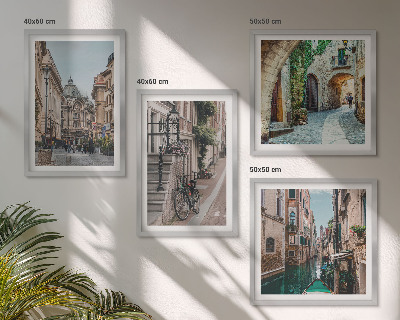 Zarámovaný set obrazov Vodná architektúra benátskych ulíc