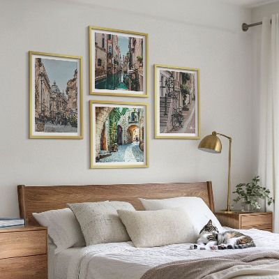 Zarámovaný set obrazov Vodná architektúra benátskych ulíc