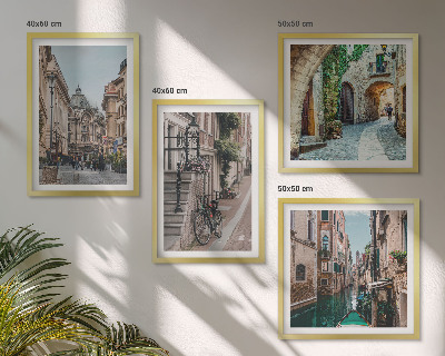 Zarámovaný set obrazov Vodná architektúra benátskych ulíc